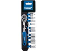 Draper Metrico Presa E Cricchetto Set 0.6cmD 12pc 4 A 13mm 75mm Estensione 16369
