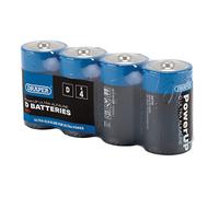 Draper PowerUP 03979 - Batterie alcaline D Ultra (confezione da 4)