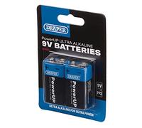Draper PowerUP 03983 - Batterie alcaline 9V, confezione da 2