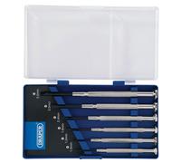 Draper Precisione Screwdriver Set 6 X Piatta Taglio 6 Pezzi IN Plastica Custodia