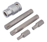 Draper Scanalate Punta Set 1.3cmD 5 Pezzi Inc Sostegno 6&8 30mm 10&12 75mm Lungo