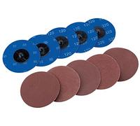 Draper SD3AB dischi abrasivi in ossido di alluminio, blu, 75 mm, confezione da 10 pezzi