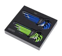 Draper Set Chiavi Esagonali Torx Con Punta A Sfera Metriche 18 Pezzi 12823