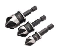 Draper Set di 3 punte per svasatura - 12430-5 scanalature, 90 gradi