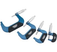 Draper, Set di micrometri per esterni, 0-100 mm, 4 pezzi - 46607