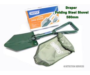 Draper Shovel vanga pieghevole in acciaio temprato per metal detector e Survival