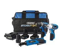 Draper Storm Force 93521 - Kit 3 pezzi di ricambio da 10,8 V (+2 batterie da 4 Ah, 1 batteria da 1,5 Ah, caricatore e borsa)