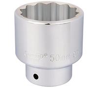 Draper T-MM/B - Bussola a 12 punte, attacco quadro da 3/4", 50 mm, blu