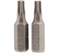 Draper T20 Torx Star Screwdriver Bit 1/4" Hex 25Mm Lungo (Confezione Da 2) 66430