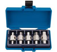 Draper Tappo Scarico Chiave Set 5 Pezzi Doppia Punta Misure Con Raso Cromo 56627