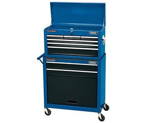 Draper Tools 51177 - Carrello portautensili con ruote e 2 cassetti, con cassettiera superiore a 5 cassetti