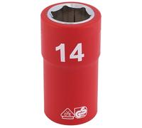 Draper XP1000 VDE Presa Isolata 1/4"D 14mm 6 Punti Lunghezza Standard 31697