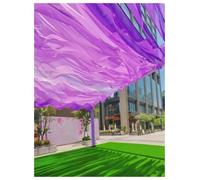 Drappeggio Ondulato Sospeso，Decorazione Soffitto Matrimonio con CavoAcciaio | Resistente alle pieghe;Colori viola chiaro e viola scuro， per case vacanza,cortili,decorazion(45x500 cm)