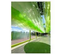 Drappeggio Sospeso Verde Esterno，Drappeggio Soffitto Terrazza per Evento | 15 tende in 3 colori; corda in acciaio inclusa per matrimoni, ristoranti sul mare(40x500 cm)