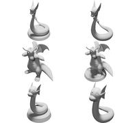 Dratini Dragonair Dragonite Pokemon Modello 35mm Set Statuine Stampate 3D