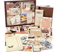 Draupnir 346 Pezzi Vintage Aesthetic Scrapbook Accessory Set, Bullet Junk Journal Set con Accessori per Scrapbook Journaling, Quaderno a Griglia A6, Regalo fai da te per Ragazzi e Bambini - Vintage