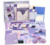 Draupnir 351 Pezzi Aesthetic Scrapbook Accessory Set, Bullet Junk Journal Set con Accessori per Scrapbook Journaling, Quaderno a Griglia A6, Regalo fai da te per Ragazzi e Bambini - Chiaro di Luna