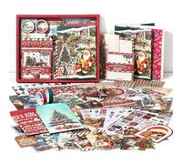 Draupnir Aesthetic Scrapbook Accessory Set, Bullet Junk Journal Set con Accessori per Scrapbook Journaling, Quaderno a Griglia A6, Regalo fai da te per Ragazzi e Bambini - Merry Christmas