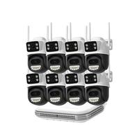 DRAUXI Kit di sicurezza CCTV NVR mini 8CH for esterni con telecamera IP WiFi audio da 8 MP, sistema videosorveglianza wireless visione notturna a infrarossi per magazzino commerciale(2T,8PCS_1)