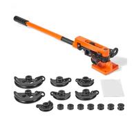 DRAUXI Piegatubi Manuale, piegatubi Multifunzione, in Acciaio e Rame, con 7 matrici di Piegatura, Tipo a Leva Multifunzionale