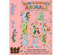 Draw & Complete the Animals: A Fun Symmetry Drawing & Coloring Workbook for Kids Ages 4-8
