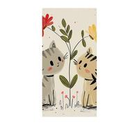 Draw Two Cats Door Cover Spring Summer Hanging Flag Portico Sign Outdoor Stagionale Vacanze Yard Decor per porta d'ingresso e portico