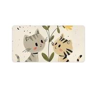 Draw Two Cats - Tappetino per mouse da gioco, grande, antiscivolo, per scrivania, lavoro, casa, 30 x 60 cm