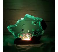 Drawelry 3D oceano luce notturna ornamenti in resina con base in legno telecomando navale immersione statua decorazione multicolore variabili luci di notte a LED per soggiorno, camera da letto