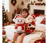 Drawelry Cuscino 3D Personalizzato con Nome, Dimensioni a Scelta, Regalo per Ogni Occasione, Decorazione per la casa (Cuscino personalizzato a forma di lettera con motivo pupazzo)