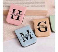 Drawelry Segnalibro in Pelle Personalizzato Magnetico con Foto e Nome Incisione, Clip per Segnalibbro Realizzate a Mano, Stile Retro, in PU Leather, Regali di Natale e Compleanno per Famiglia, Amici e