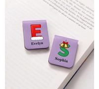 Drawelry Segnalibro Personalizzato, Segnalibro magnetico personalizzato in pelle con lettera, Segnapagina Magnetici Segnalibri Clip per Libri, Agenda, Studio e Regalo (A9)