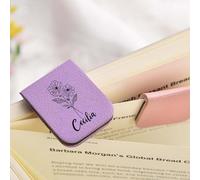 Drawelry Segnalibro Personalizzato, Segnalibro magnetico personalizzato in pelle con lettera, Segnapagina Magnetici Segnalibri Clip per Libri, Agenda, Studio e Regalo (A6)