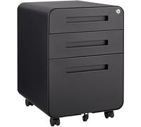 Drawer Mobile File Cabinet Under Desk Office,Simple Style Versatile Storage Cabinet for Legal/Letter/A4 Files, 5 ruote Design Anti-Tilting Cold Rolled Steel Waterproof Moisture-proof Black