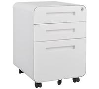 Drawer Mobile File Cabinet Under Desk Office,Simple Style Versatile Storage Cabinet for Legal/Letter/A4 Files, 5 ruote Design Anti-Tilting Cold Rolled Steel Waterproof Moisture-proof White