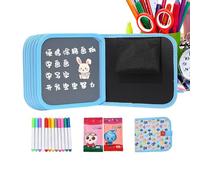 Drawing Notebook - Waterproof Reusable Educational Book With Pens | 14-Page Kids Sketchbook | Erasable Coloring Painting Doodling Writing Tool | For Boys Girls Home School Travel Art Activities