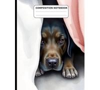 Drawing Of A Labrador Hiding Under The Bed College Ruled Composition NoteBook: Glossy Paperback Notebook: 120 Pages Size 8.5 Inches By 11 Inches