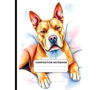 Drawing Of A Pitbull Relaxing At Home College Ruled Composition NoteBook: Glossy Paperback Notebook: 120 Pages Size 8.5 Inches By 11 Inches