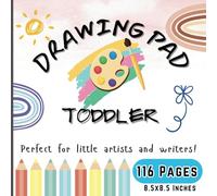 DRAWING PAD FOR TODDLER: Blank Paper for Drawing writing and painting for Toddler 1-5 ,116 pages, 8.5"x8.5" (Add fun activity to practice trace the lines & Fine the correct shadow)