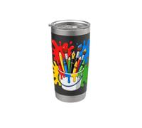Drawing Painter Artist Brush Colourful Art Bicchiere termico in acciaio inox doppia parete
