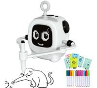 Drawing Robot for Kids - Ricaricabile Interactive Learning Toy, Painting Robot with Educational Cards and Markers, AI Art Tutor, STEM Electronic Companion for Kids Ages 3-8 Birthday Home School Party