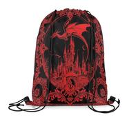 Drawstring Backpack Drago Fatato Leggera Drawstring Bag Unisexe Coulisse Borsa per Pallavolo Calcio Yoga