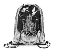 Drawstring Backpack Drago Fatato Moda Sacca Palestra Pieghevole Drawstring Bag per Escursionismo Scuola Calcio