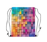 Drawstring Bag Arcobaleno Geometrico con Cordoncino Storage Bag Pieghevole Coulisse Borsa per Pallavolo Basket Calcio