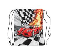 Drawstring Bag Auto da Corsa Rossa Leggera Sacca Palestra Moda Drawstring Backpack per Spiaggia Pallavolo Basket