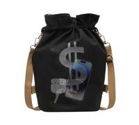 Drawstring Bag - Lightweight Canvas Work Bag with Dollar Sign Print | Sport Gym Backpack for Everyday Carry and Active Lifestyle | Durable Cinch Sack for Easy Storage and Travel Use | for Men Women