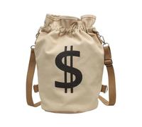 Drawstring Bag - Lightweight Canvas Work Bag with Dollar Sign Print | Sport Gym Backpack for Everyday Carry and Active Lifestyle | Durable Cinch Sack for Easy Storage and Travel Use | for Men Women