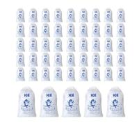Drawstring Ice Storage Bags Fifty Pack Heavy Duty Cold Resistant Portable Carry Sacks Secure Closure Multipurpose dispsable Packing Solution | For Fishing Catering Outdoor Events Barbecue Grocery Del