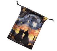 Drawstring Tarot Bag - 13x18cm Mystic Design Pouch, Protective Carrying Case, Smooth Pull Cord, Multi-Use Storage | Card Readers, Spiritual Tools, Dice Sets, Jewelry Safekeeping, On-the-Go Readings