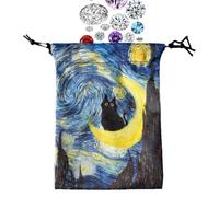 Drawstring Tarot Bag - 13x18cm Mystic Design Pouch, Protective Carrying Case, Smooth Pull Cord, Multi-Use Storage | Card Readers, Spiritual Tools, Dice Sets, Jewelry Safekeeping, On-the-Go Readings