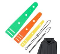 Drawstring Threader Tool Set - 5 Pieces Flexible Stainless Steel, Hoodie String Insertion Kit for Easy Threading and Replacement Portable Design for Jackets Sweatpants Coats Sweaters 3.9x0.87 inches